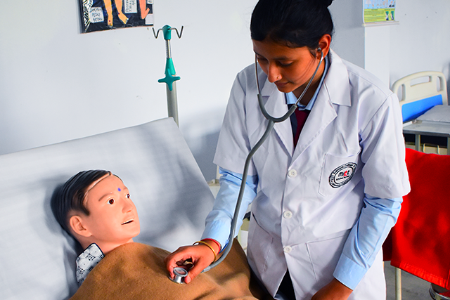 Nursing Student caring for patient