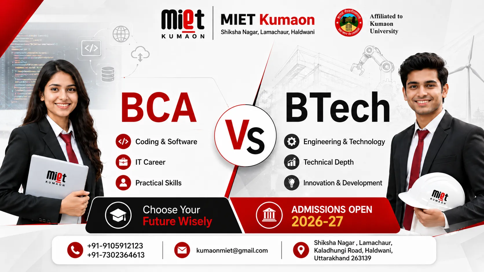 BCA vs BTech career comparison after 12th